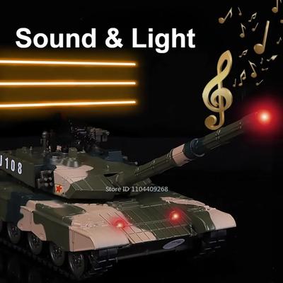 1:32 ZTZ-99 Основной боевой танк Модель Игрушечный автомобиль Оттянуть Назад Звук Свет Сплав Гусеничный Симулированный Бронированный Транспорт Средства Модель Хобби Украшение