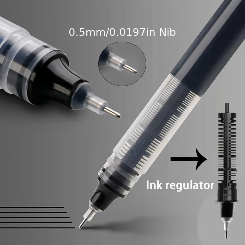 50pcs Quick-Dry 0.5mm Fine Tip Rollerball Pens, Lightweight Plastic Visible Ink Writing Pens, Suitable for School and Office