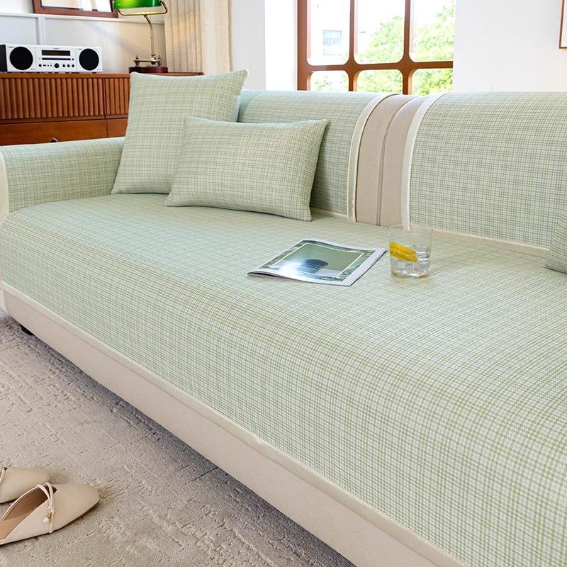 Ice Silk Sofa Cushion  New Summer Mat Seat Cushion High-End All-Inclusive Sofa Cover Straight Row Washable Cover
