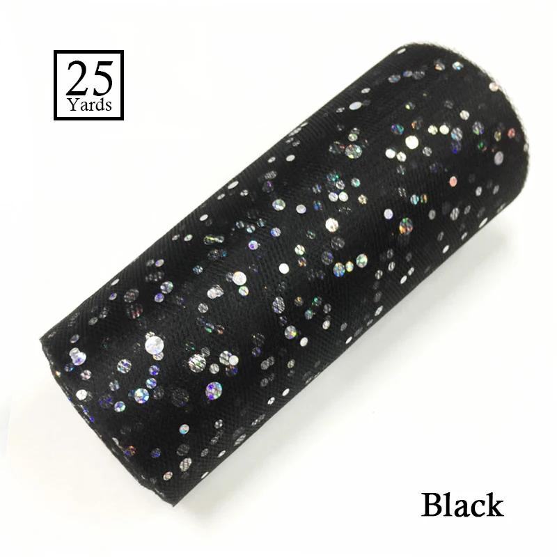 25 Yards 15cm Glitter Sequin Tulle Roll Fabric Wedding Decoration Organza Laser DIY Crafts Birthday Party Supplies