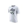 Быстросохнущая баскетбольная футболка NBA, Jazz Team, Mitchell No. 45 Мужской Топ Белый 870813-104