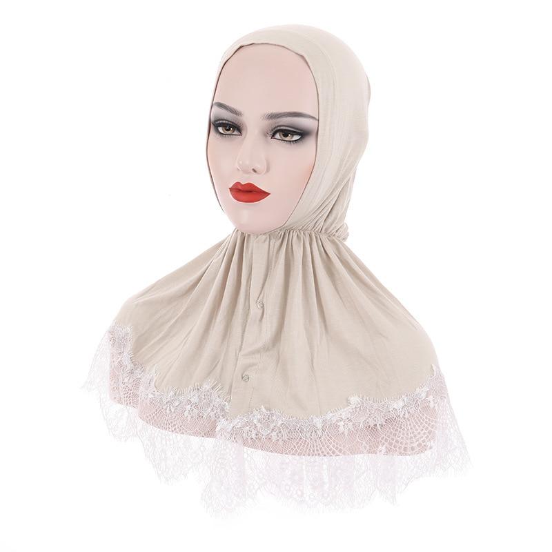 Модальное кружево с застежкой-молнией для мусульманских женщин, хиджаб