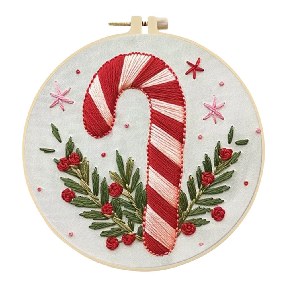 Winter Cotton Stamped Embroidery Cross Stitch DIY Starter Needlepoint Kit25x25cm