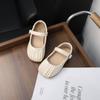 Simple Little Girl Leather Shoes Solid Color Pleated Children's Flats Fashion Versatile Kids Causal Walking Shoes Spring Autumn