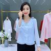 Шифоновая женская весенняя одежда, новая модная жаккардовая рубашка больших размеров для живота, рубашка в западном стиле для снижения возраста, верхняя базовая рубашка в западном стиле