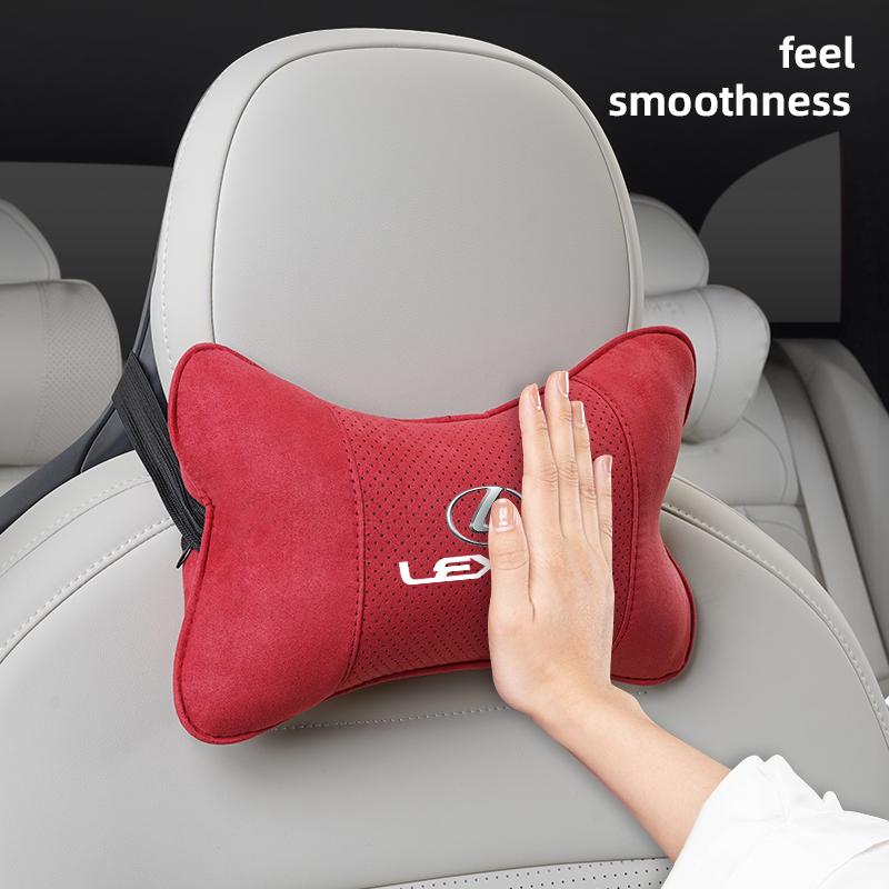 1Pcs Car Seat Headrest Auto Logo Neck Spine Protection Pillow For Lexus IS250 IS200 CT200h GS300 LS430 RX450h LX570 IS300 ES RX