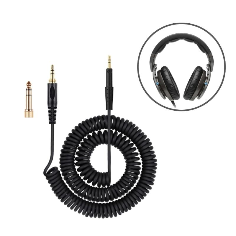 Replacement Headsets Coiled Cable Headphone Cord with 6.35mm Adapters for HD8 HD6 HD7 DJ750 HD598SE HD598CS HD599