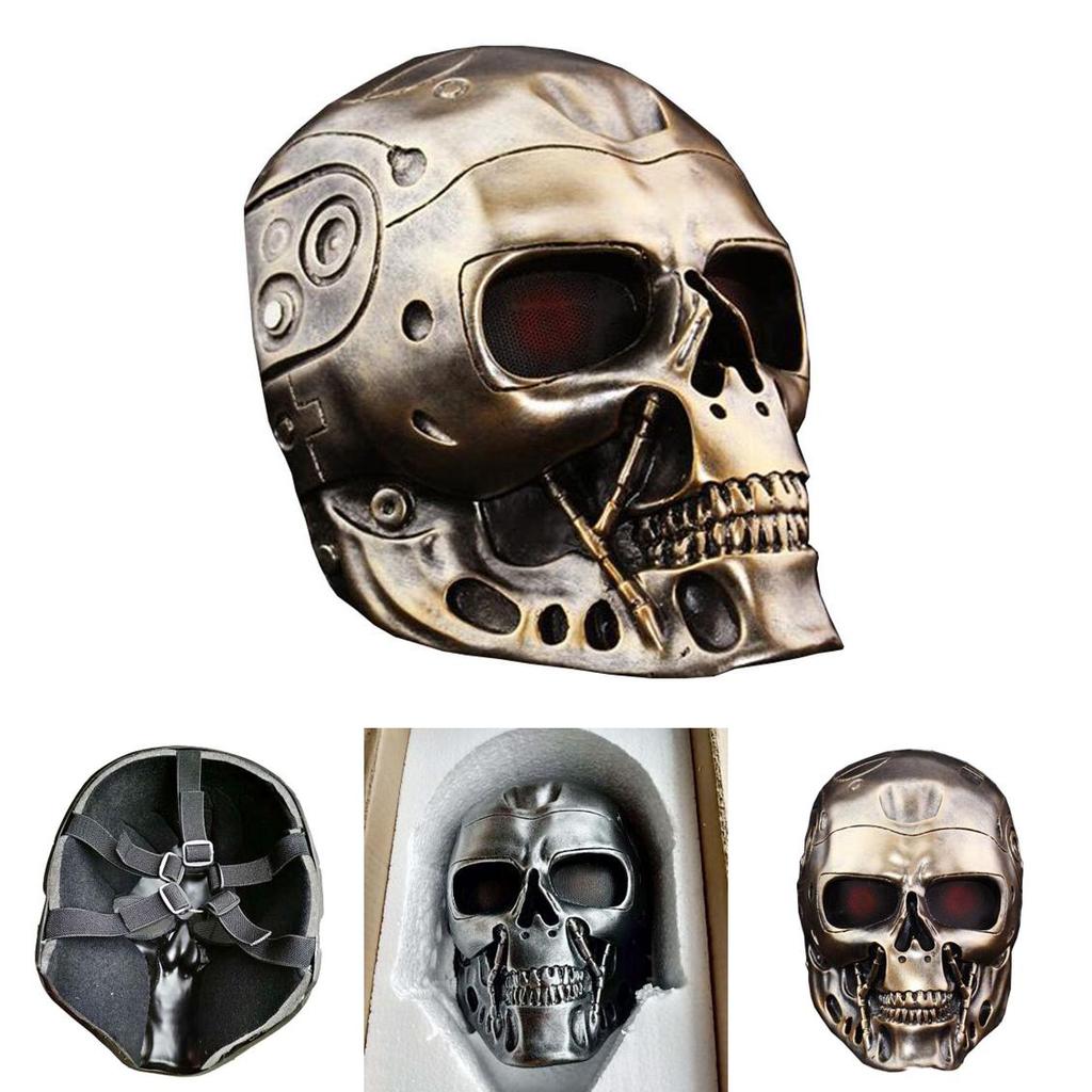 Halloween Terminator Mask Full Face Resin Costume Mask For Parties And Role Play