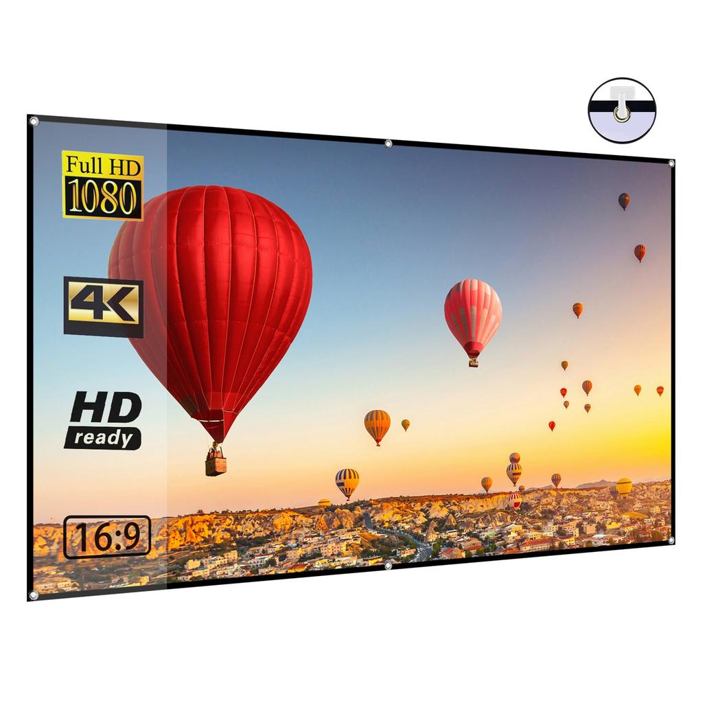 Портативный HD экран для проектора 72 дюйма 16:9 Складной прочный проекционный экран для настенного монтажа для уличных фильмов дома