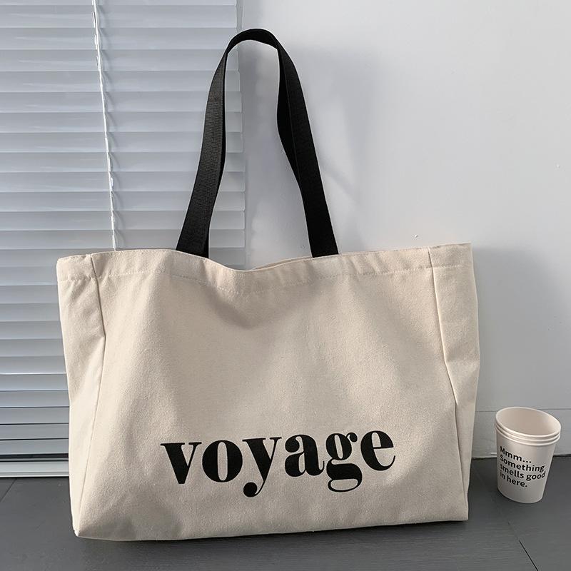 Сумка-шоппер 'Voyage' из холста, большая вместимость, ручная сумка, сумка через плечо для женщин, для путешествий, покупок, школьные сумки для студентов