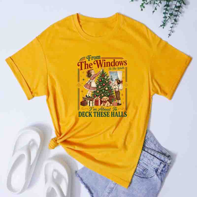 From The Windows To The Walls TShirt Retro Y2k Christmas Holiday Party Gift Shirt Unisex Cozy Xmas Humor Tee