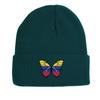 Вязаная шапка-бини с принтом бабочки флага Венесуэлы, Патриотические шапки-бини с черепом, Конфетного цвета, Зимняя однотонная шапка с помпоном, Вязаная шапка-бини