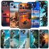 Летняя пляжная сцена на закате на море Пальма Чехол для телефона для iPhone 16 13 15 14 12 11 Pro MAX XR X SE XS 7 8 Plus Мягкий ТПУ чехол