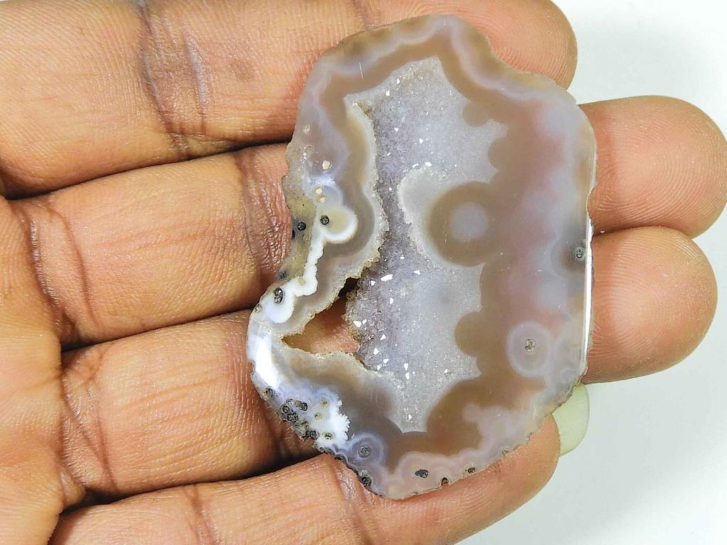 65Cts. Окрашенный черный друзовый агат фантазийный кристалл кабошон россыпью драгоценный камень 35X44MM SK-2244