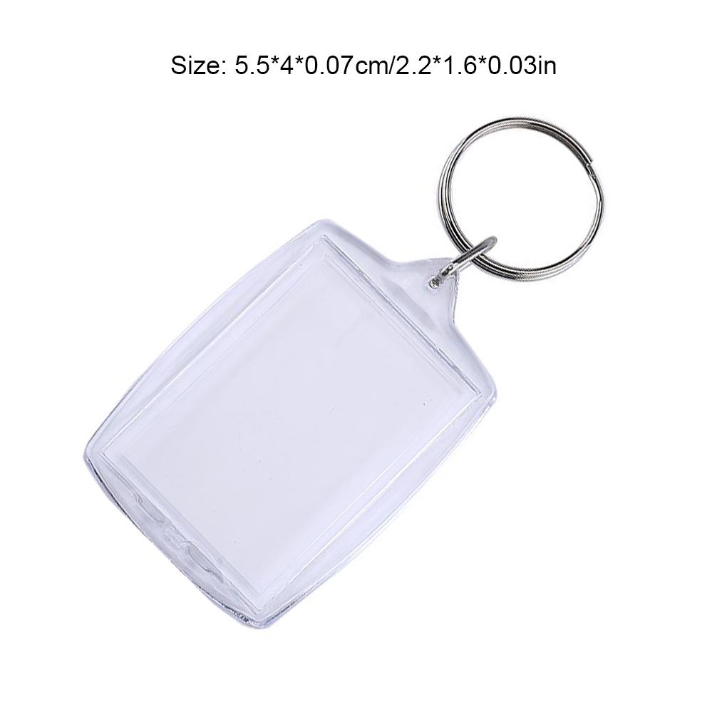 50PCS Key Chain Blank Double Side Plastic Keys Rings Metal Ring Eco Friendly Drop Resistance Holder Accessory Birthday