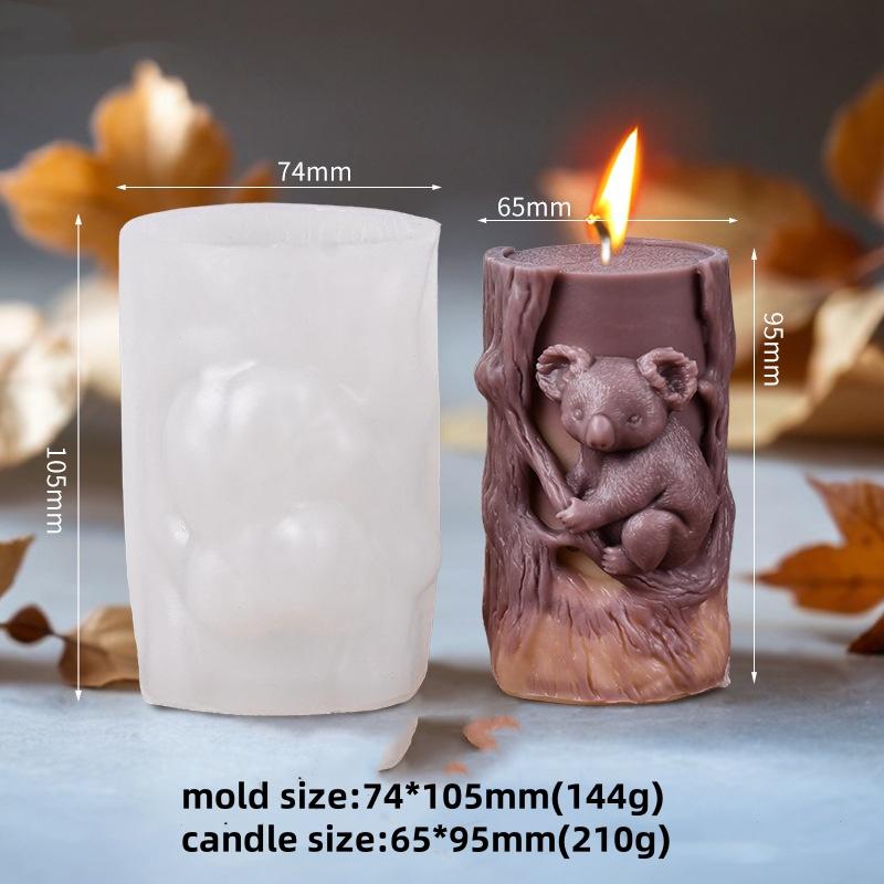 DIY Succulent Turtle Cylindrical Candle Silicone Mold Handmade Squirrel Relief Aromatherapy Gypsum Mold Desktop Decoration
