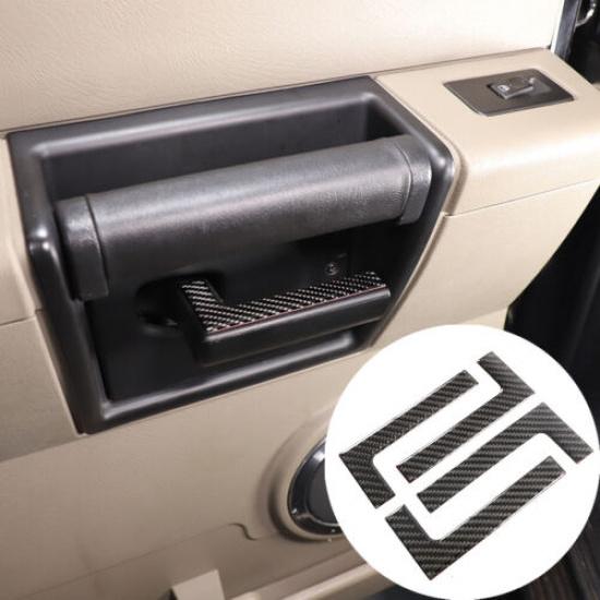Carbon Fiber Inner Door Handle Strip Trim Sticker For Hummer H2 2003-09