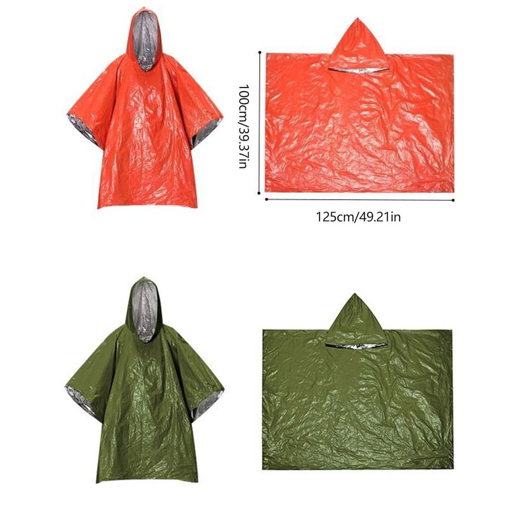 Портативное одеяло из алюминиевой фольги для рыбалки, походов, кемпинга, аварийной изоляции, плащ от дождя, защита от гипотермии, ветрозащитное, спасательное пальто