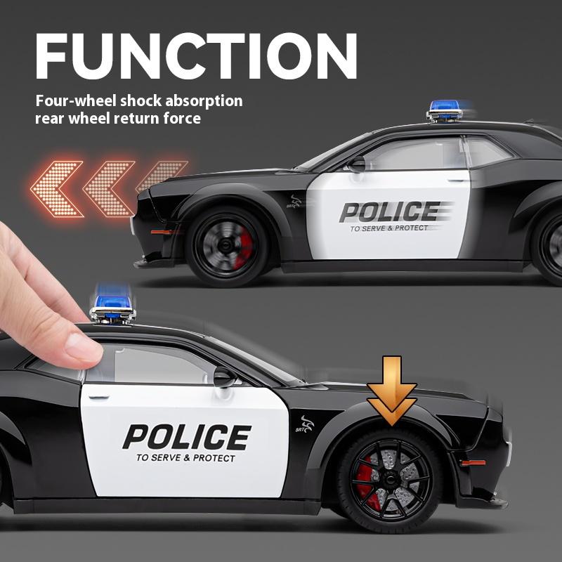 1/24 масштаб Dodge Challenger SRT Hellcat полицейская машина литая модель автомобиля коллекция миниатюрных игрушечных машинок для мальчиков