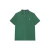 Polo SS23 Однотонная рубашка поло с коротким рукавом и вышитым логотипом, мужская зеленая 710751221-003