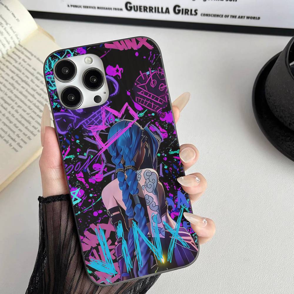 Graffiti Arcane Jinxs Phone Case Corrugated Pattern Phone Case For IPhone 17 Air 16 15 14 13 12 11 Plus Pro Max Shockprooof