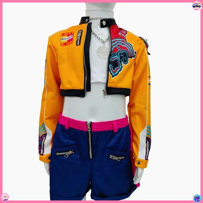 Детский K-pop Демон Руми Зои Мира Косплей Охотники Хантрикс Костюм Девичья группа Идол Ролевая игра Хэллоуин Карнавальная вечеринка Наряд Костюм