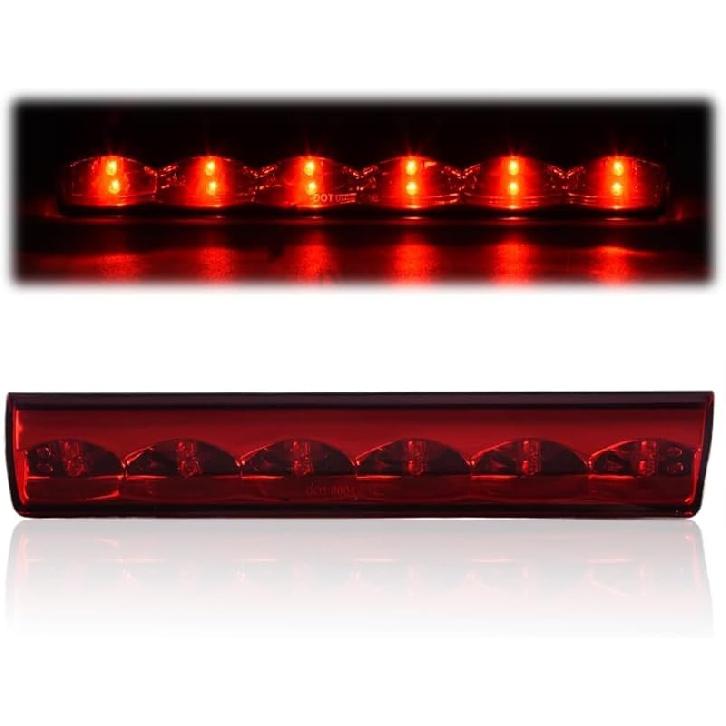 PIT66 3Rd Brake Light Compatible With 2004-2008 Ford F150 High Mount Center Rear Roof Third Cargo Light Parking Light Halogen Clear/Red Lens Tercera