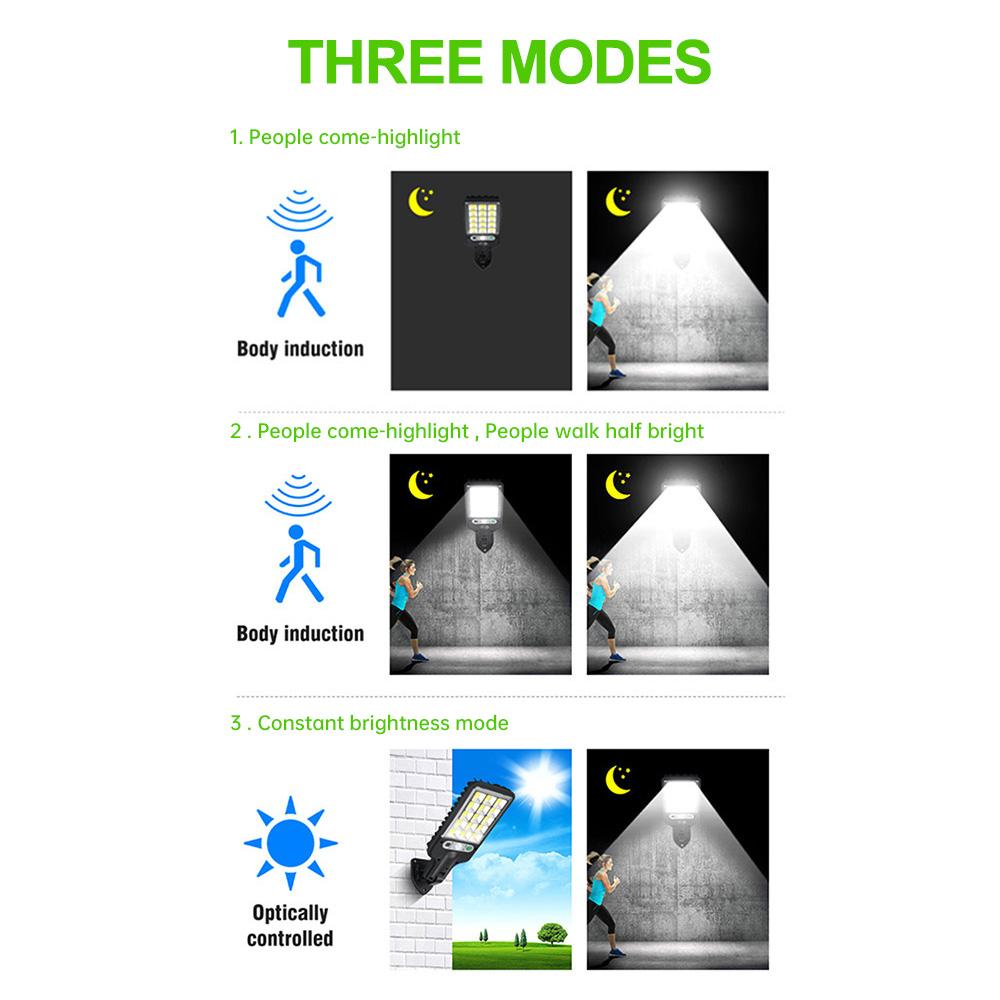 Солнечные уличные фонари для улицы, солнечная лампа с 3 режимами освещения, водонепроницаемый датчик движения, охранное освещение для сада, патио, дорожки, двора