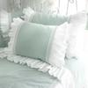 Korean Princess Style Bedding Set Stitch Lace Ruffles Bed Linen Room Decor Double Duvet Cover Set Bed Skirt Pillow Cases