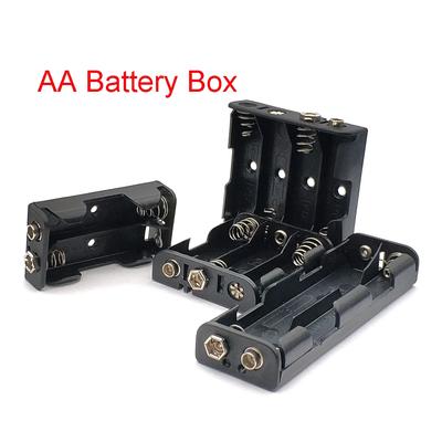 Держатель батареек AA 3В 6В 9В 12В для 2X 4X 6X 8X батареек AA Черный пластиковый бокс-кейс для хранения Двухслойный с 9В разъемом