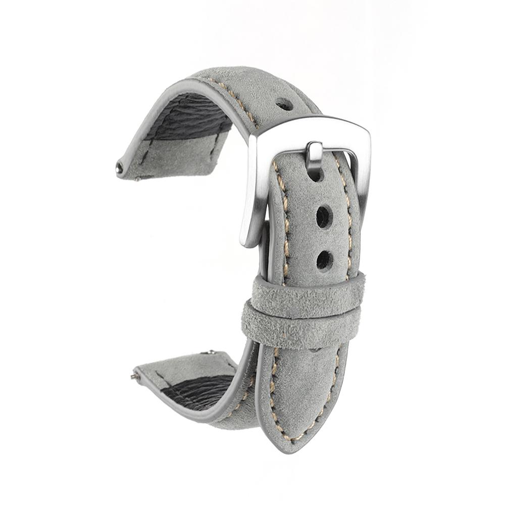 Ремешок для часов Замшевый кожаный ремешок для часов 18 мм 19 мм 20 мм 22 мм Винтажный ремешок для часов ручной работы Серый Коричневый Сменные ремни для аксессуаров для часов