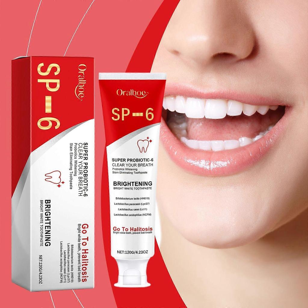 Teeth brightening toothpaste cleans teeth, stains, and yellowing, with gentle