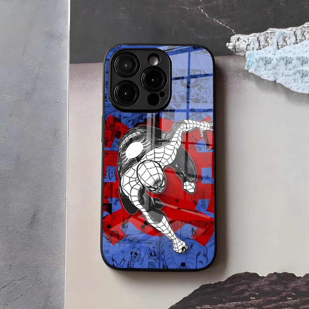 S-Spiders Cool Man Phone Case For IPhone 17 Air 16 E Pro Max 15 14 13 Mini 12 Pro 11 Max Plus Black Glass Cover