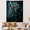 Vertical Tapestry Thor Odin Mjolnir Lightning Storm Dark Viking Painting Wall Hanging