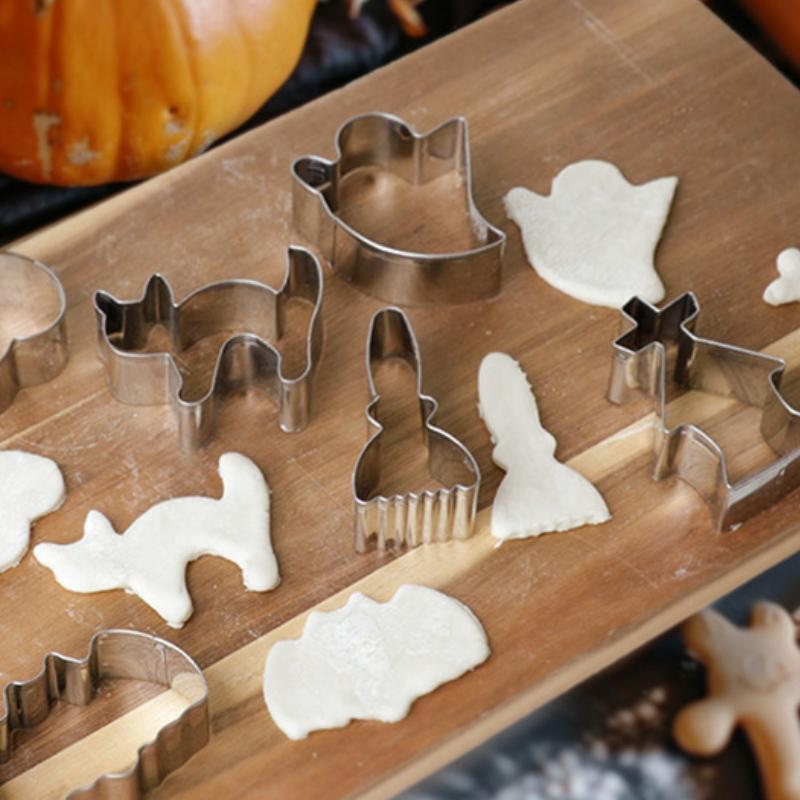 Набор из 12 формочек для печенья на Хэллоуин, тыква, привидение, летучая мышь, форма для шоколадной помадки, печенья, инструменты для выпечки на Хэллоуин