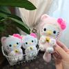 НОВЫЙ Плюшевый Брелок-Ключница Костюм Кошки Хелло Китти от Sanrio, Мягкая Набивная Кукла-Подвеска на Сумку, Кавайный Аксессуар для Рюкзака для Студентов и Пар