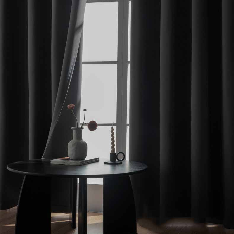 Плотные однотонные шторы блэкаут с термоизоляцией и люверсами, супермягкая и плотная ткань для спальни/гостиной