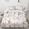White Gold Marble Pattern Bedding Collection Modern 3D Duvet Cover Collections Comforter With Bed Linen Twin Queen King Single Size Fashion Luxury