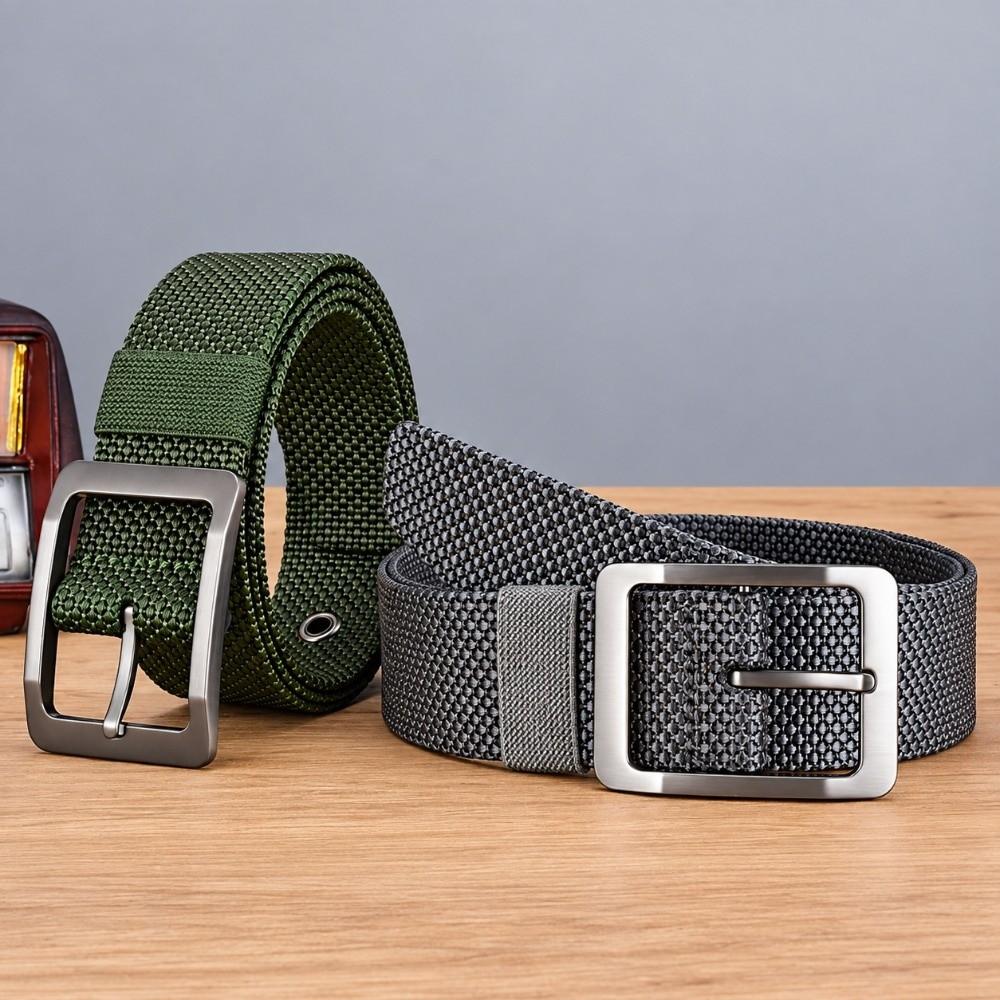 Lightweight Canvas Waist Belt 120cm Length Alloy Pin Buckle Belt Woven Fabric Belt Outdoor Use