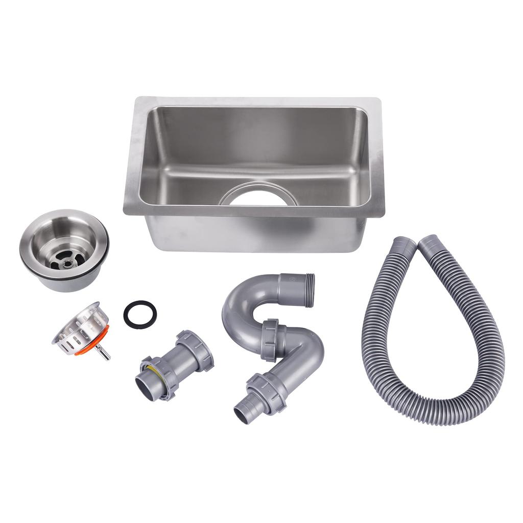 MGC JAPAN TRADE Кухонная раковина из нержавеющей стали, простая в использовании, для продуктовых киосков, барбекю и использования на открытом воздухе (34см x 21см (Площадь))