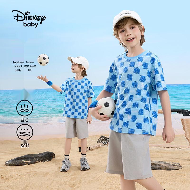 Disney Комплект для мальчика с клетчатым принтом, с коротким рукавом