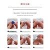 30-Piece Cat Eye Almond Shaped Gemstone 3D Gilded French Edge False Nails