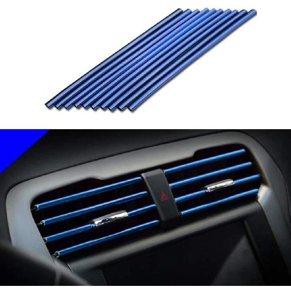 10pcs20cmCar Air Conditioner Vent Outlet Trim StripsPVC Central control car color bright bar universal sele-hesive plating