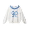 HeyHenry Womens Lace Trim One Shoulder Long Sleeve Sweatshirt Loose Casual Pullover Top
