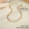 GEMCHIC Women's 18K Gold Plated Stainless Steel Layered Necklace Colorful Beads Starfish Pendant Summer Beach Clavicle Chain