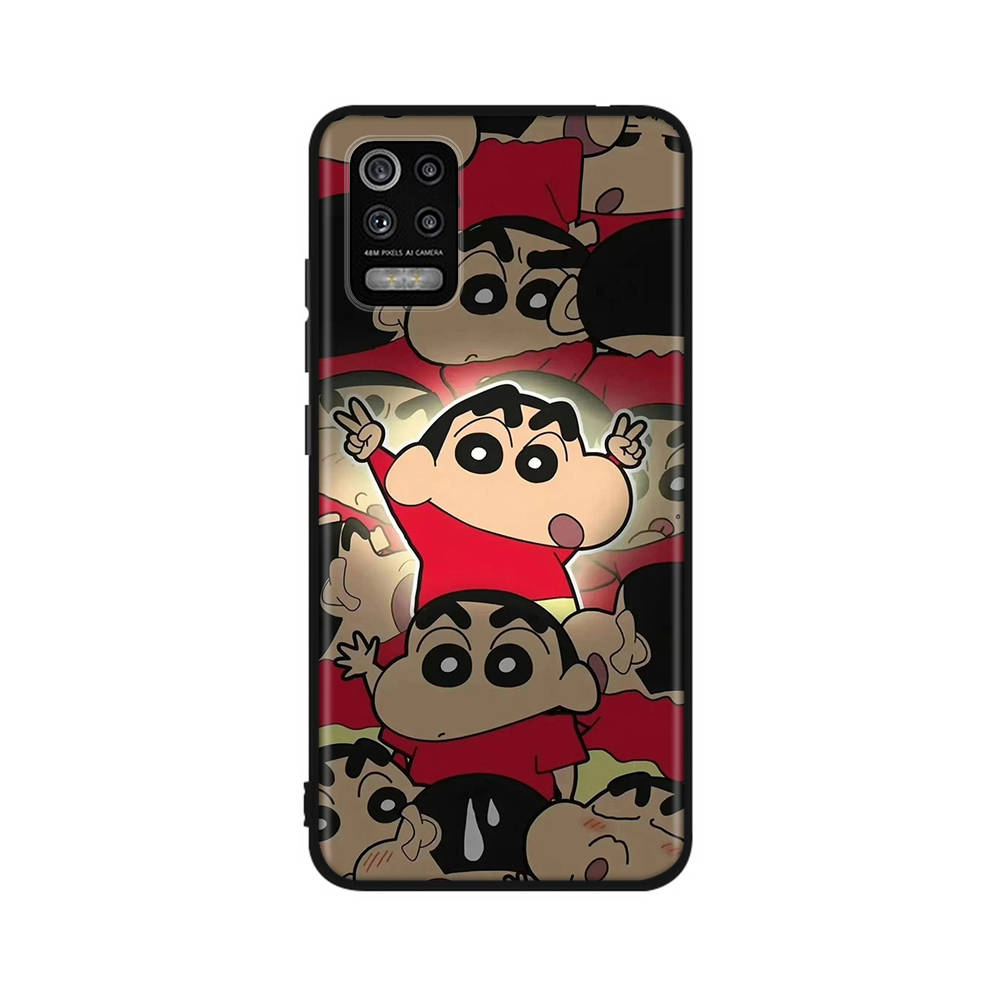 DT43 Чехол Crayon Shin Chan для OPPO Reno 8 6 5 4 Pro Find X3 A17 A31 A38 A40 A53 A54 A55 A74 A76 A78 A77 A80 A94 A95 A96 Lite Черный Мягкий Чехол