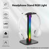 Headphone Stand RGB Light for Desk PC Gaming Headset Bottom Anti-slip with Type-C Ports