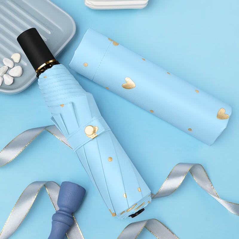 MAYDU M3101 Gold Heart Foldable UV Protection Sun Umbrella