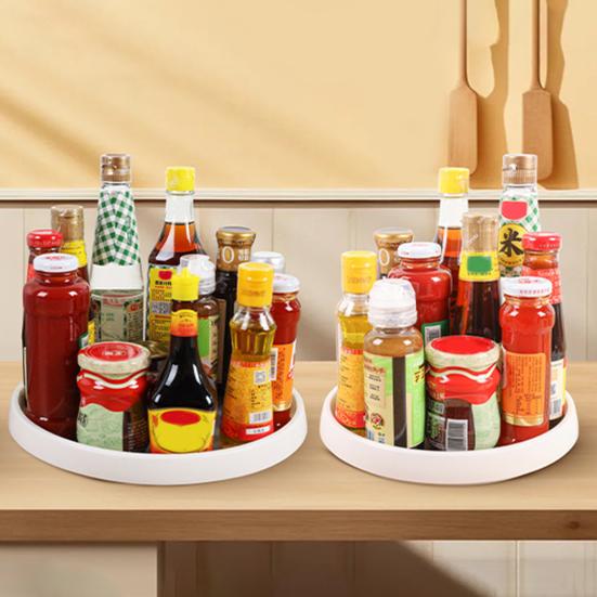 360-Degree Rotatable Lazy Susan Organizer Large Capacity Non-Skid Design Multipurpose Kitchen Spice Rack Lazy Susan Turntable