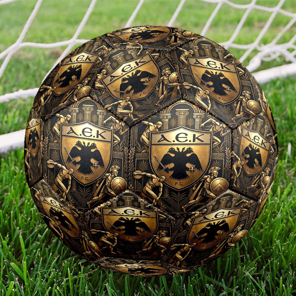 AEK Athens FC Print Size 5 Soccer Ball, Standard Match Football for Sports Game and Team Practice, Ideal Gift for Soccer Fans